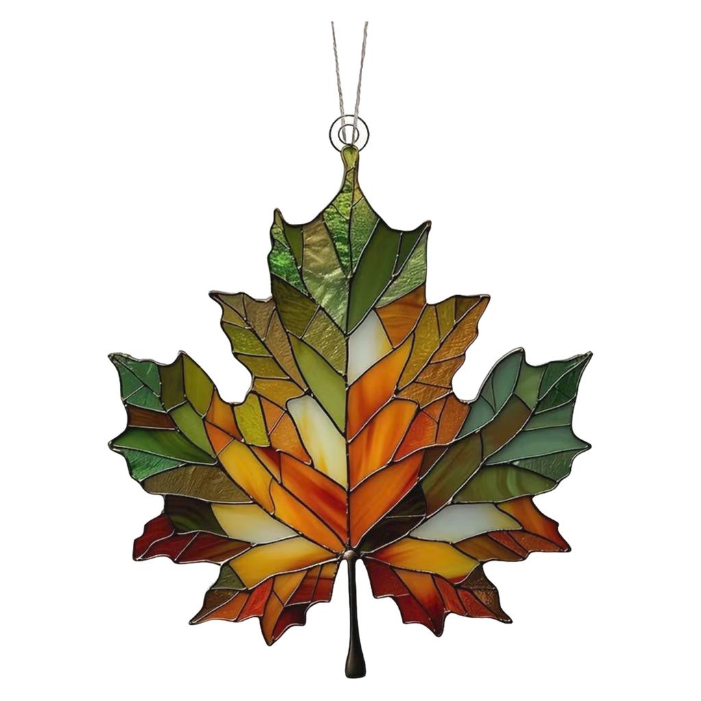 2D Personalized Creative Christmas Leaves Acrylic Flat Pendant Christmas Atmosphere Decoration Pendant