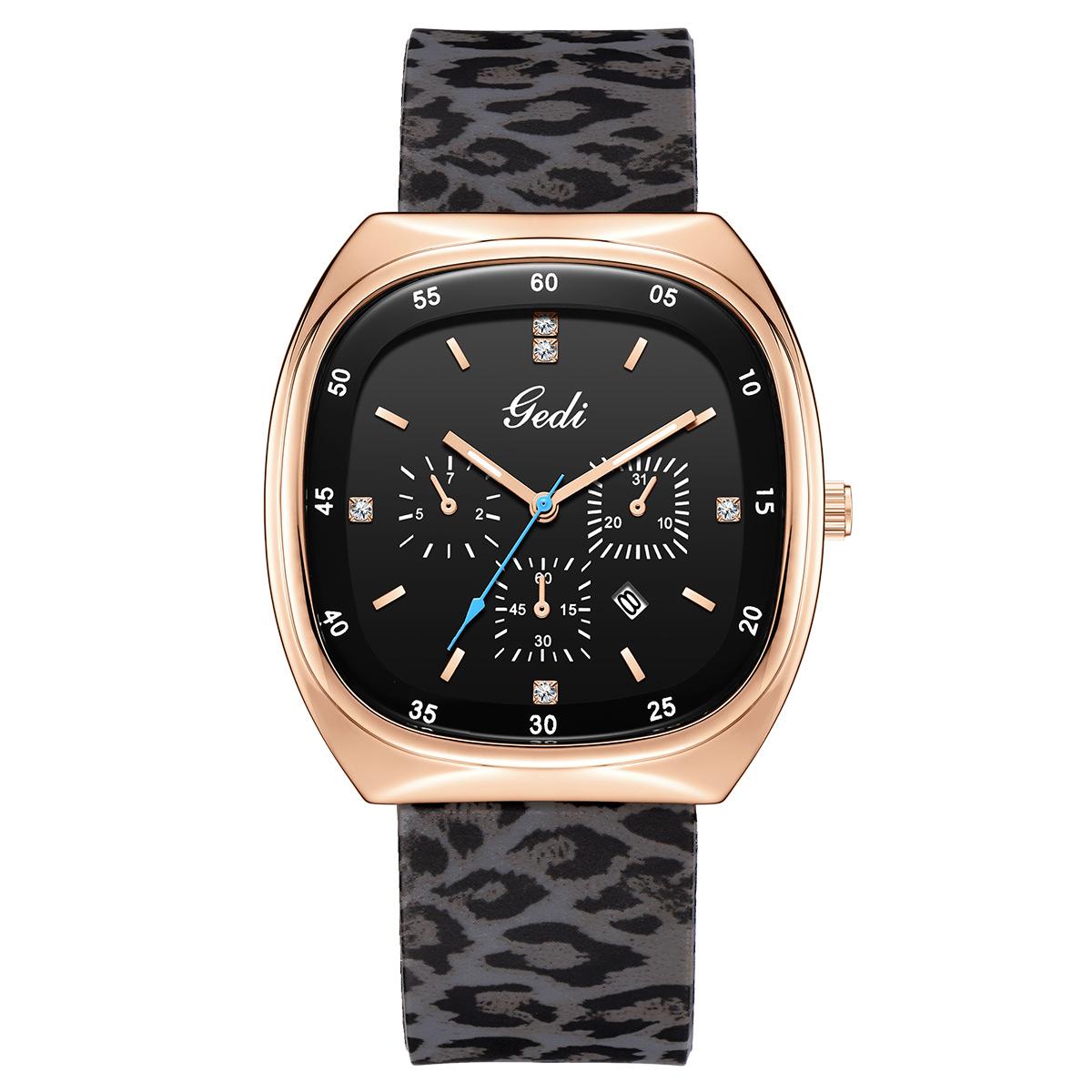 High-End Leopard Print Women S Watch Large Dial Light Luxury Temperament Fashion Watch Wind Silicone Quartz Watch