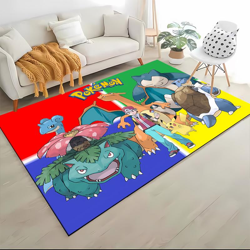 P0kem0n P-Pikachu Theme Carpets Children Play Mats Bedroom Decor Rugs Living Room Rug Crawl Mat Gift Rug for Friends Potdemiel