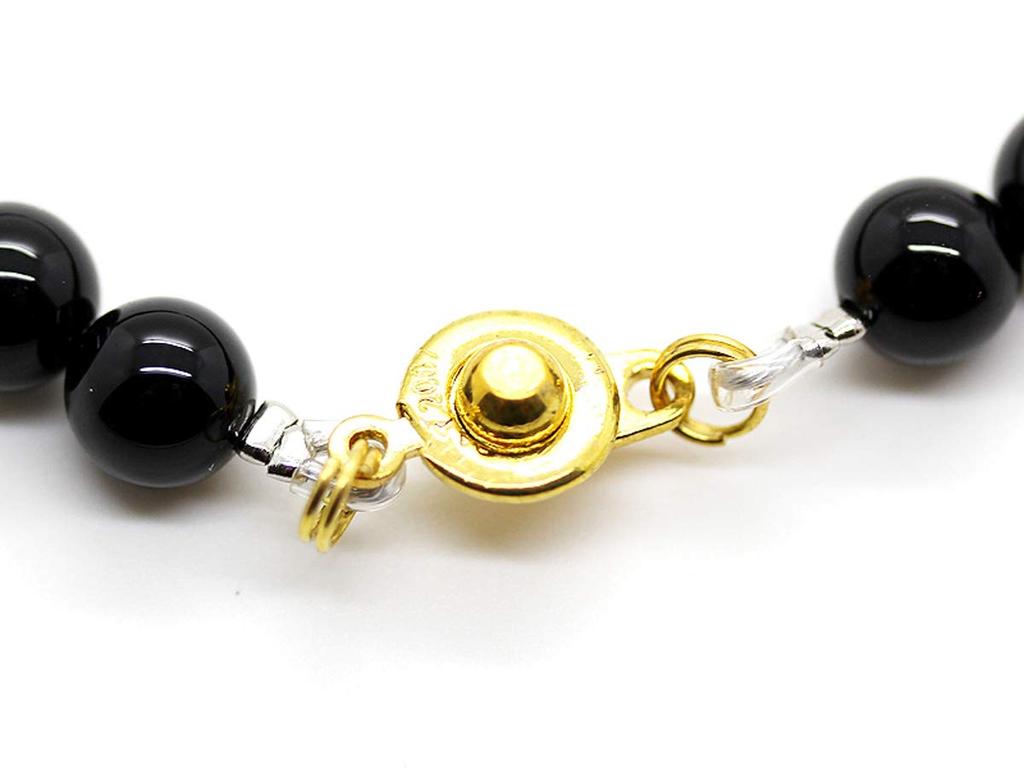 [Seki-Kira] 4A Pink Tiger Eye, Sanskrit Onyx, Gold Carved Dragon Crystal, 18mm Prayer Beads Necklace, Natural Stone, 065