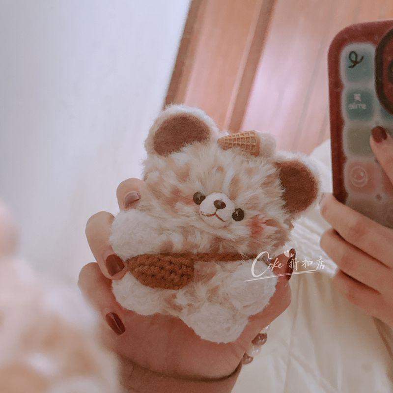 

Чехол Вязание Ручная работа Мягкий Плюшевый Мишка Милый Беспроводная Bluetooth Коробка Мягкий Силиконовый Медведь DIY Кукла Подвеска Новинка 3 Поколение 4 Поколение Оригинал AirPods1 and 2 Neutral Coffee Bear (no chain)