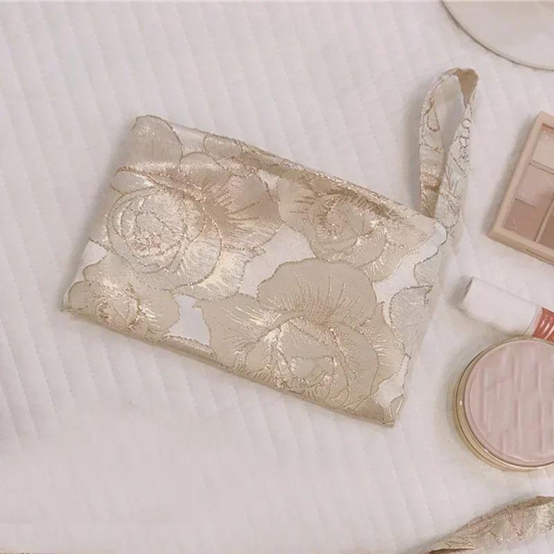 

Sweet Cute Korean Women s Small Cosmetic Bag Makeup Case Travel Make Up Organizer Storage Bag Portable Clutch Purse Handbags рожевий колір золота