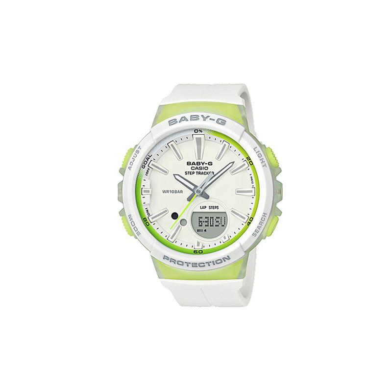 

Casio BABY-G series sports series multi-function pedometer sports waterproof quartz movement resin strap Japanese and Korean watch women s BGS-100-7A2 белый