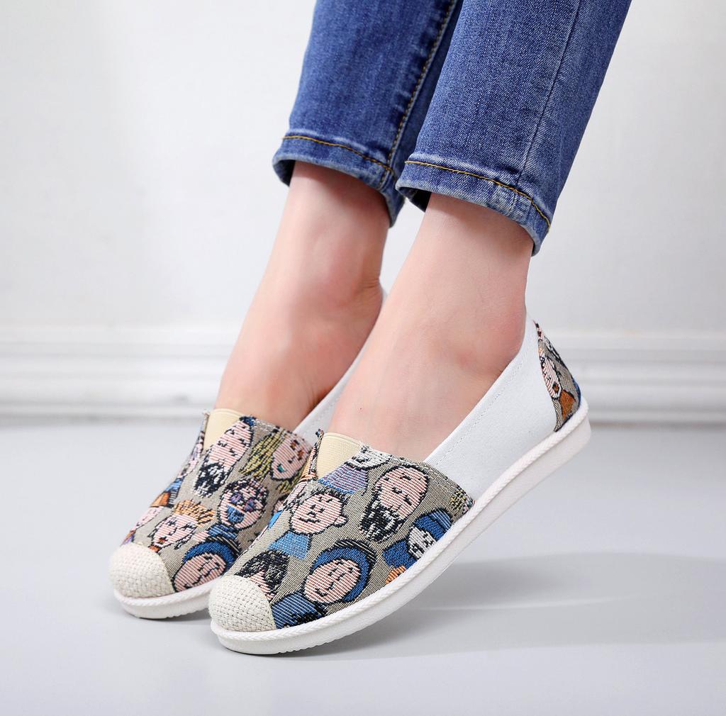 Spring New Cloth Shoes Women's Shoes Non-slip Soft Sole Trend Versatile Canvas Shoes One-pedal Fisherman Shoes