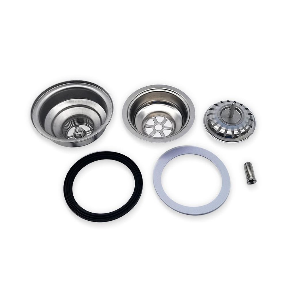 304 Stainless Steel Kitchen Sink Strainer Basket with Food Debris Filter Removable Double Layer G1 12 Compatible