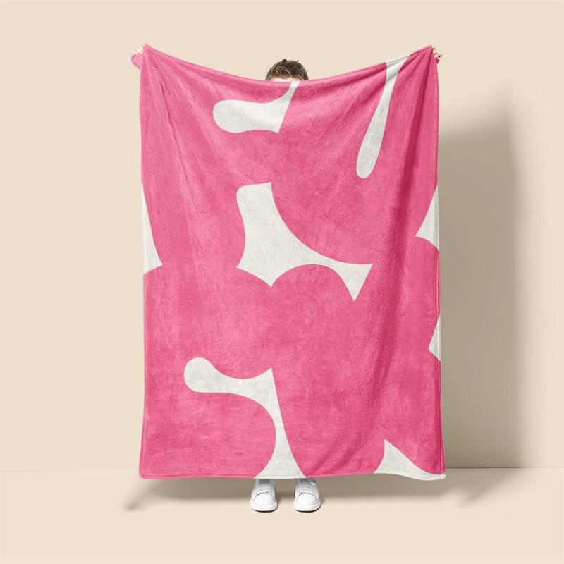 Morandi Color Blanket Abstract Botanical Graffiti Design Scandinavian Minimalist Sofa Blanket Cafe Home Dual Purpose