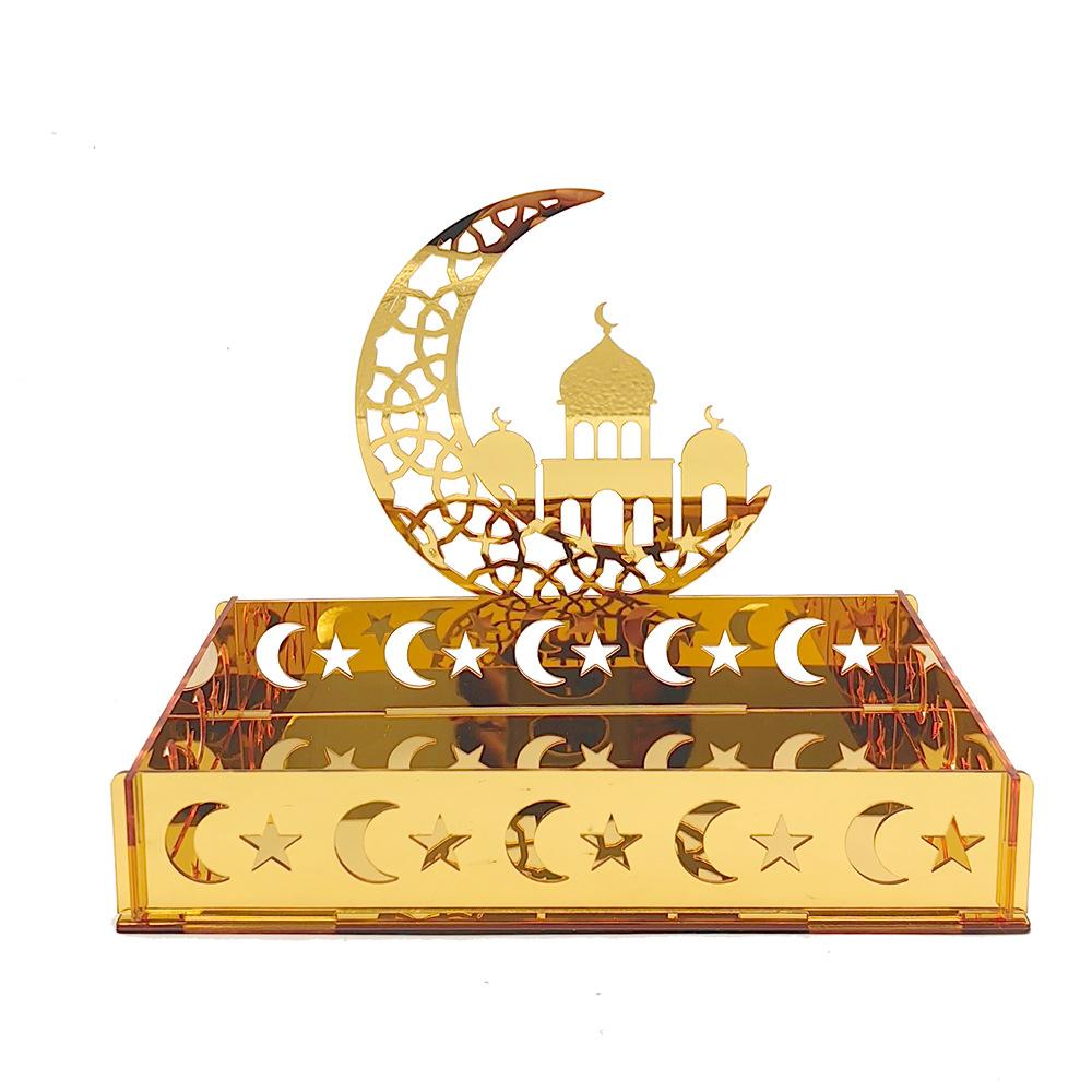 Eid Candy Tray Table Decoration Snack Dishes Box Islam Muslim Festival Party Supplies Ramadan Acrylic Holder Home Decor Supplies