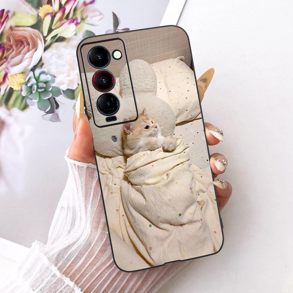 Handyhülle Für Tecno Camon 18P Hülle CH7 Süße Katze Mode Lustig Bemalt Fundas Für Tecno Camon 18P Gehäuse