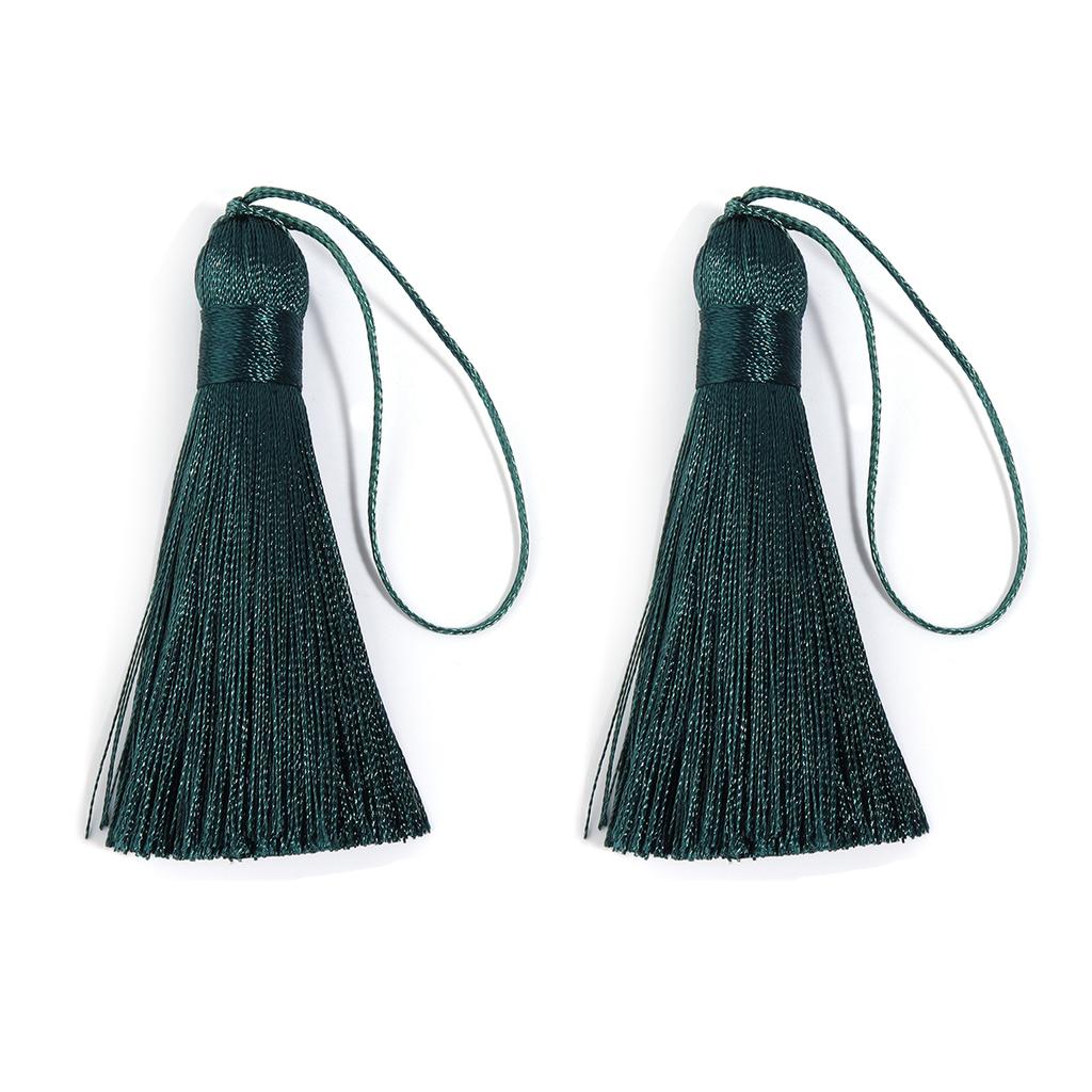 6pcs 82cm Long Silk Tassel Fringe Brush Handmade Soft Mini Tassels with Loops For DIY Craft Jewelry Making Souvenir Bookmark