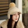 Winter Thick Rabbit Fur Baseball Cap Women's Ear Protection Velvet Knitted Cap