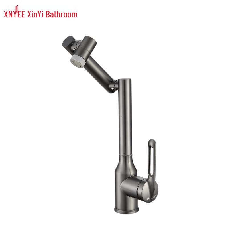 XNYEE Gunmetal Gray Folding Kitchen Faucet