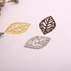 100Pcs Leaf Bezel Hollow Bronze Gold Silver Charms Pendant UV Resin Crafts Blank
