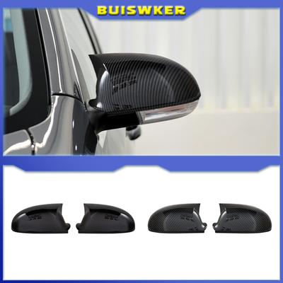 2PC Black For VW GOLF 5 V MK5 GTI Jetta Passat B5.5 B6 EOS Sharan Superb Side Wing Rear View Mirror Cover Replacement Caps Shell