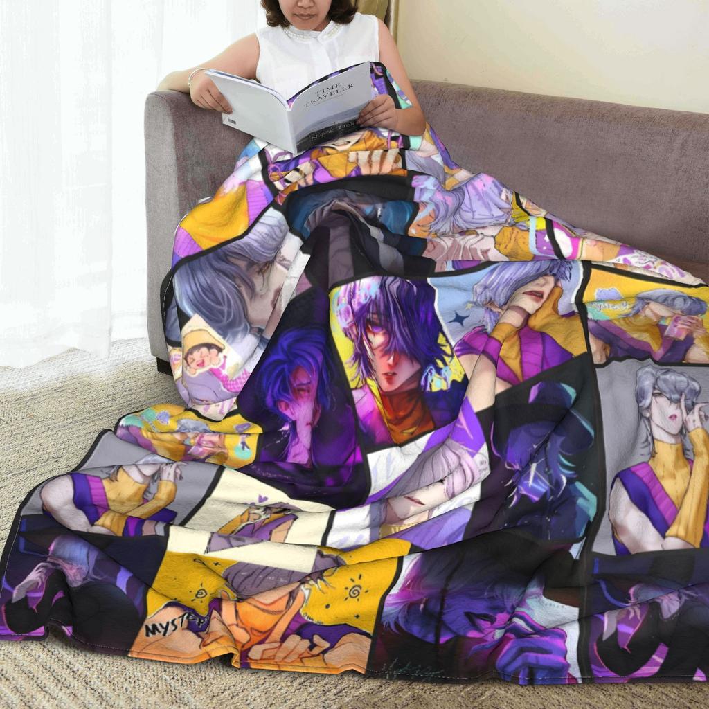 Anime Kpop Demon Hunters Mystery Saja Boys Blanket  Super Warm Plush Throw Blanket For Couch Bed Flannel Bedspread Bed Cover