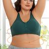 New Style Threaded Cloth Pure Cotton Front Buckle Underwear Women's Vest Style Creative Middle-aged and Elderly Large Size No Steel Ring Bra