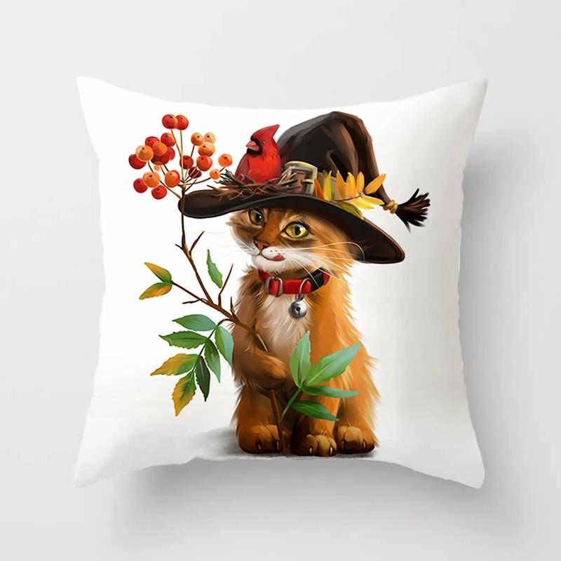Cartoon Katze Tier Sofa Dekorative Kissenhülle Kissen Kissenbezug Polyester 45*45 Zierkissen Heimdeko Kissenbezug