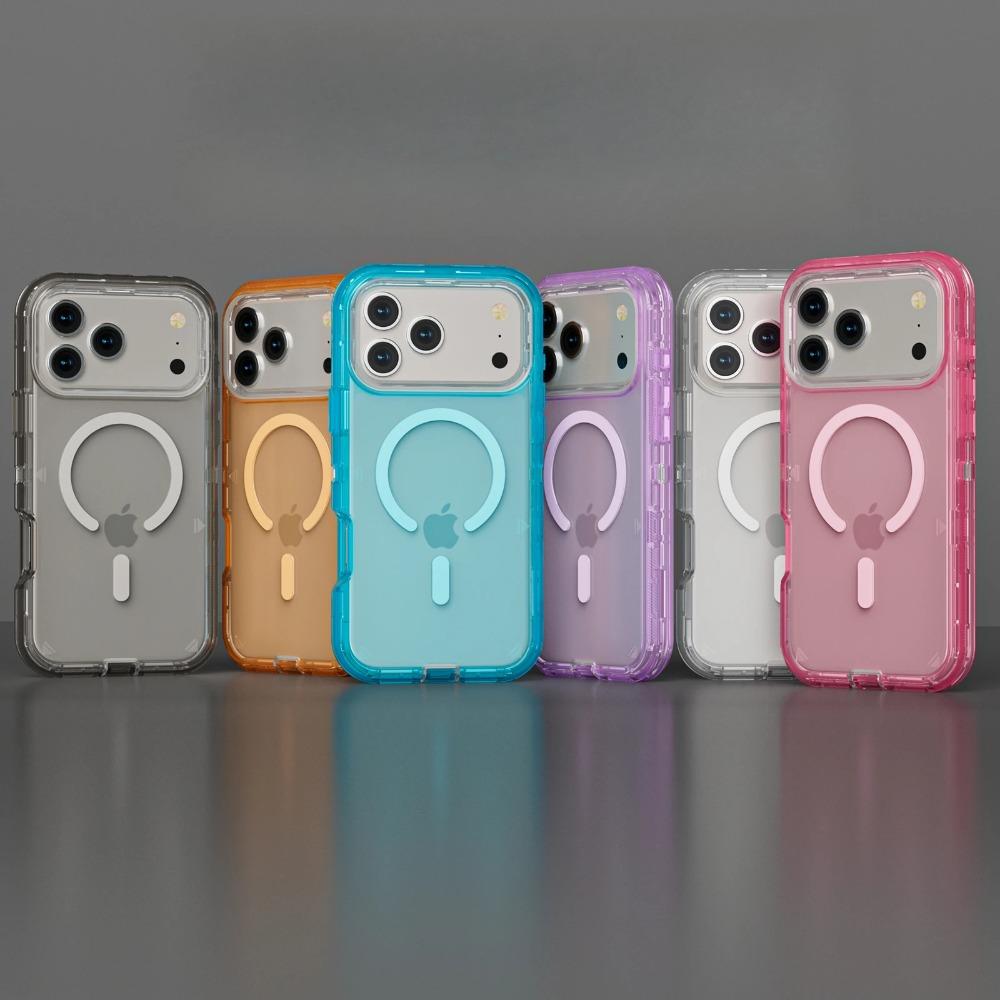 3IN1 Clear Symmetry+ Magsafe Ott Armor BOX Case For IPhone 17 Air 16 15 14 Plus 13 Pro Max Wireless Charging Transparent Cover