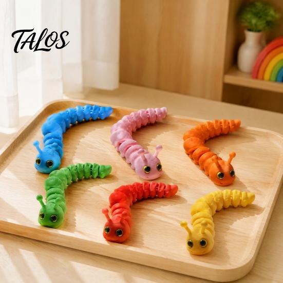 3D-gedrucktes Raupen-Spielzeug Fidget Toy, Bewegliche Gelenke Flexible Gelenkige Figur, Stressabbau Artikuliert für Schreibtischdekoration Realistisch