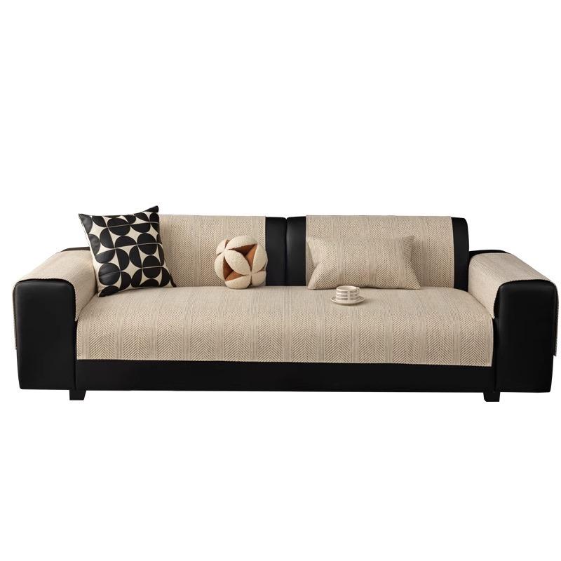 New Imitation Cotton And Linen Sofa Cover Pad High-End Non-Slip Leather Sofa Seat Cushion Anti-Cat Scratch Sofa Cover Cover Cloth