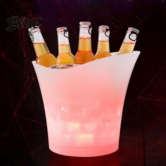 Durable Ice Bucket Light Up Bucket, LED Glowing Beer with Color Changing KTV Lights, 7L Multi-Bottle Storage Champagne Cooler for Bar Party Home