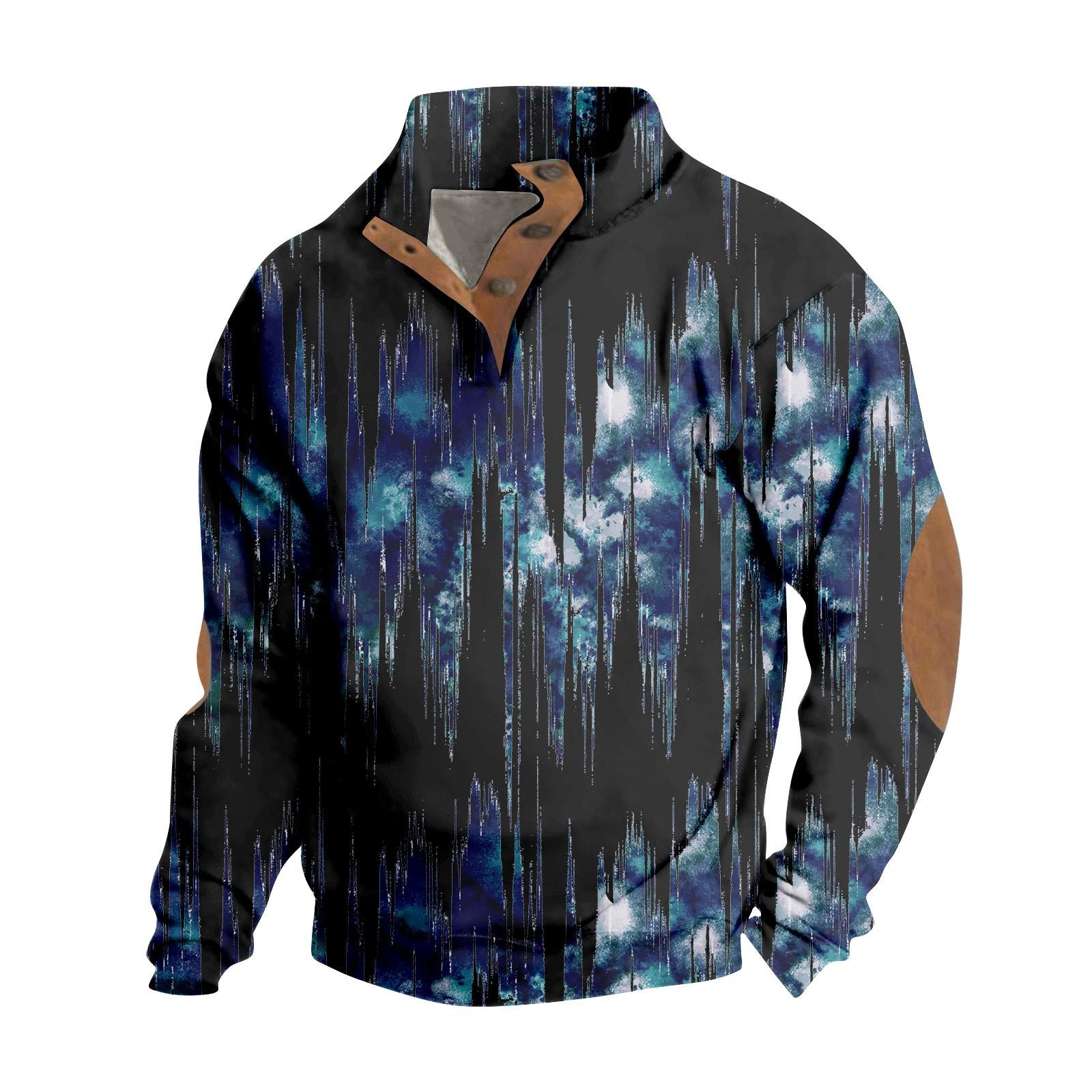 

Весенне-осенняя мужская толстовка с воротником-стойкой на открытом воздухе, повседневные свитера, топы L тёмно-синий