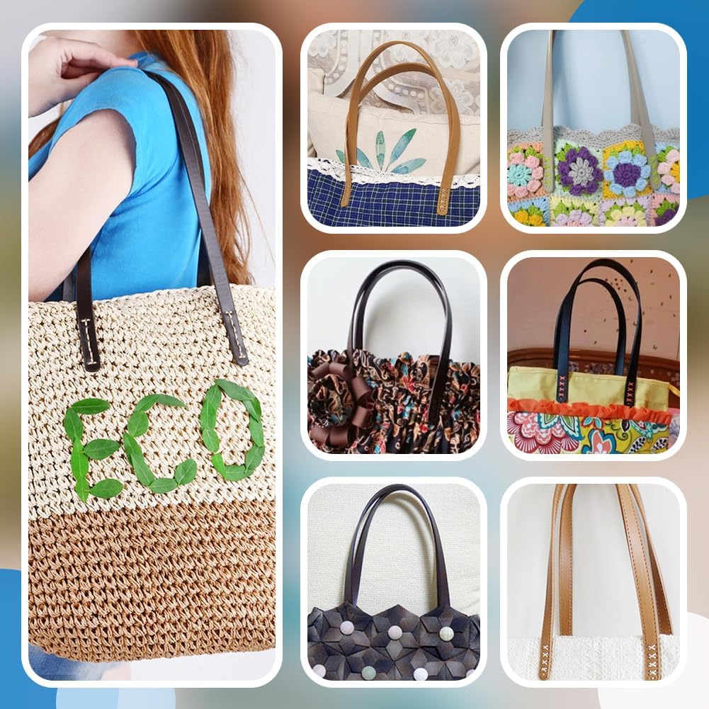 1Pair 60cm PU Leather Bag Strap Sew On Bags Handles Shoulder Handbag Belt Replacement DIY Crocheted Purse Wallet Accessories