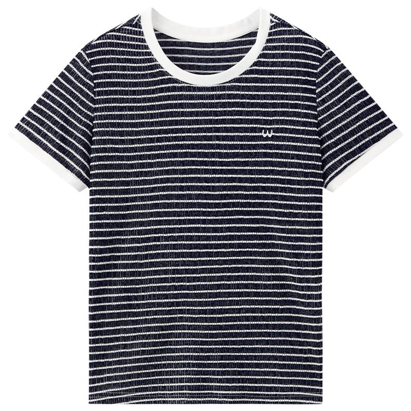 EICHITOO Women s Striped Round Neck Short Sleeve T-shirt M