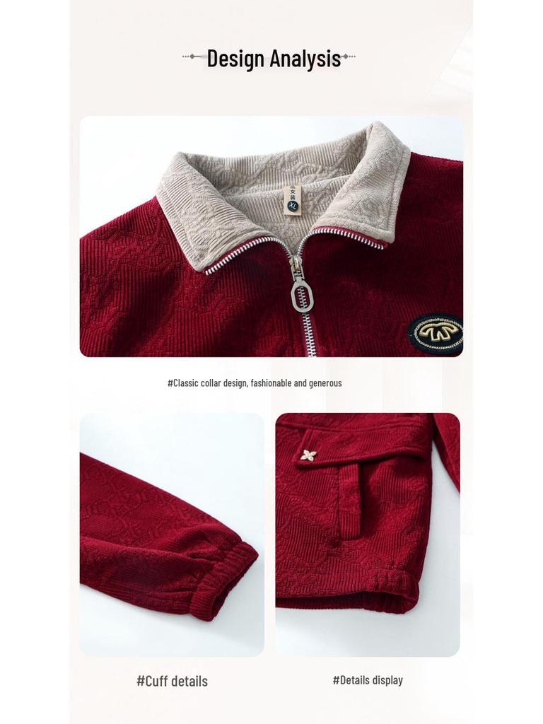 Autumn Corduroy Cardigan Jacket for Middle-Aged & Elderly Women