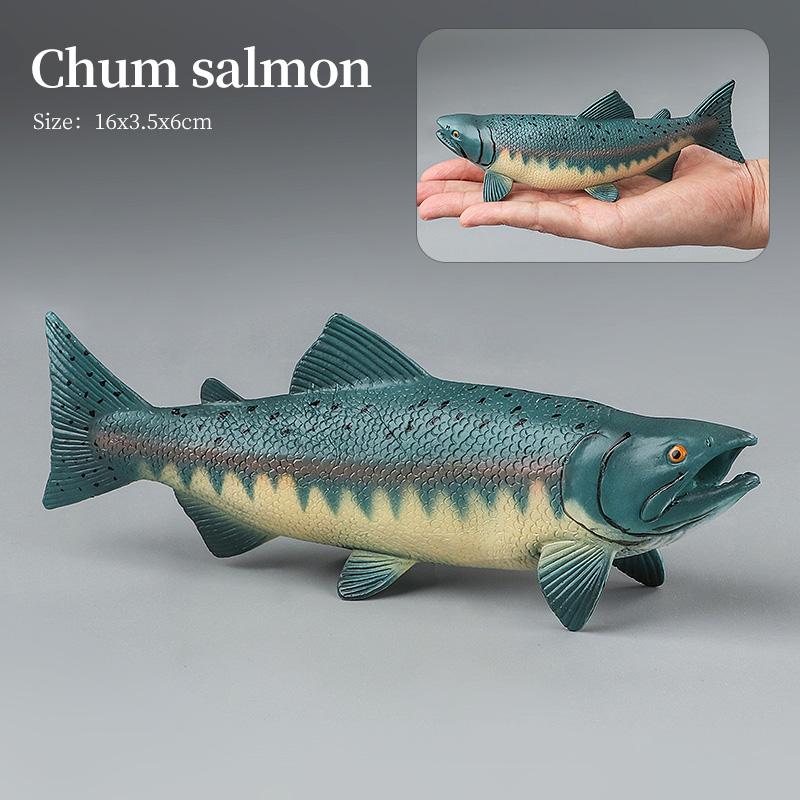 Set di Action Figure Modello Animali Marini - Pesci Oceanici Tonno Pesce Vela Persico Cernia Salmone PVC Giocattolo Educativo per Bambini
