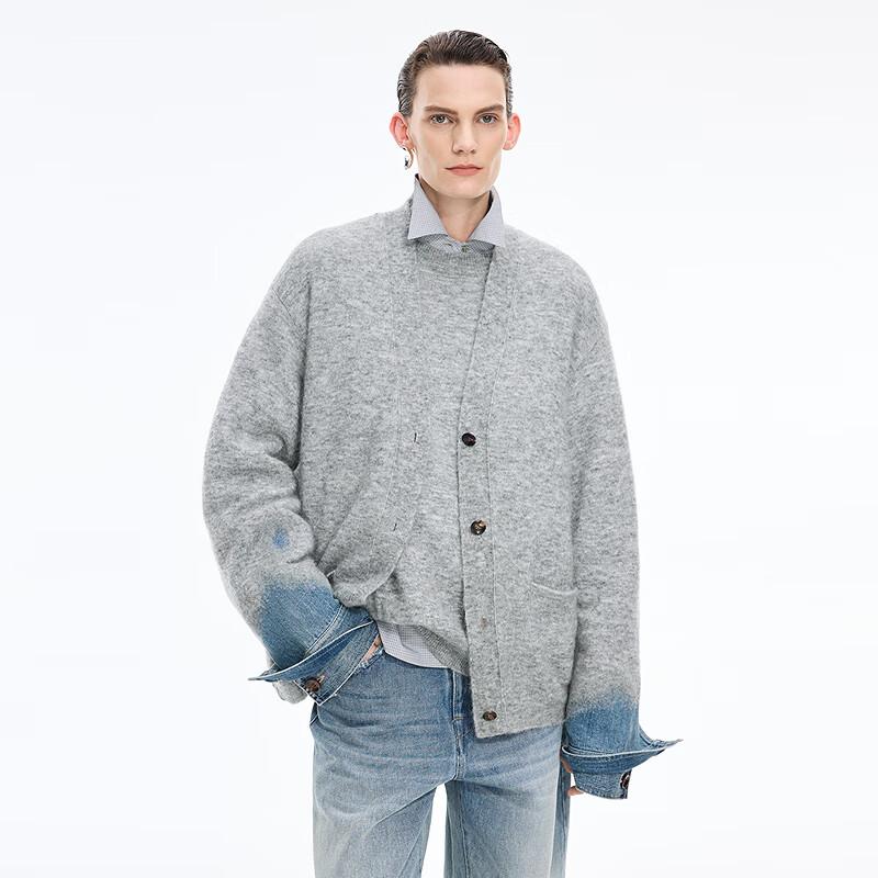 JNBY 2025 Winter Mohair Wool Blend Knit Cardigan