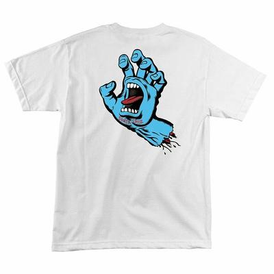 T-shirt Skateboard Santa Cruz SCREAMING HAND BLANC