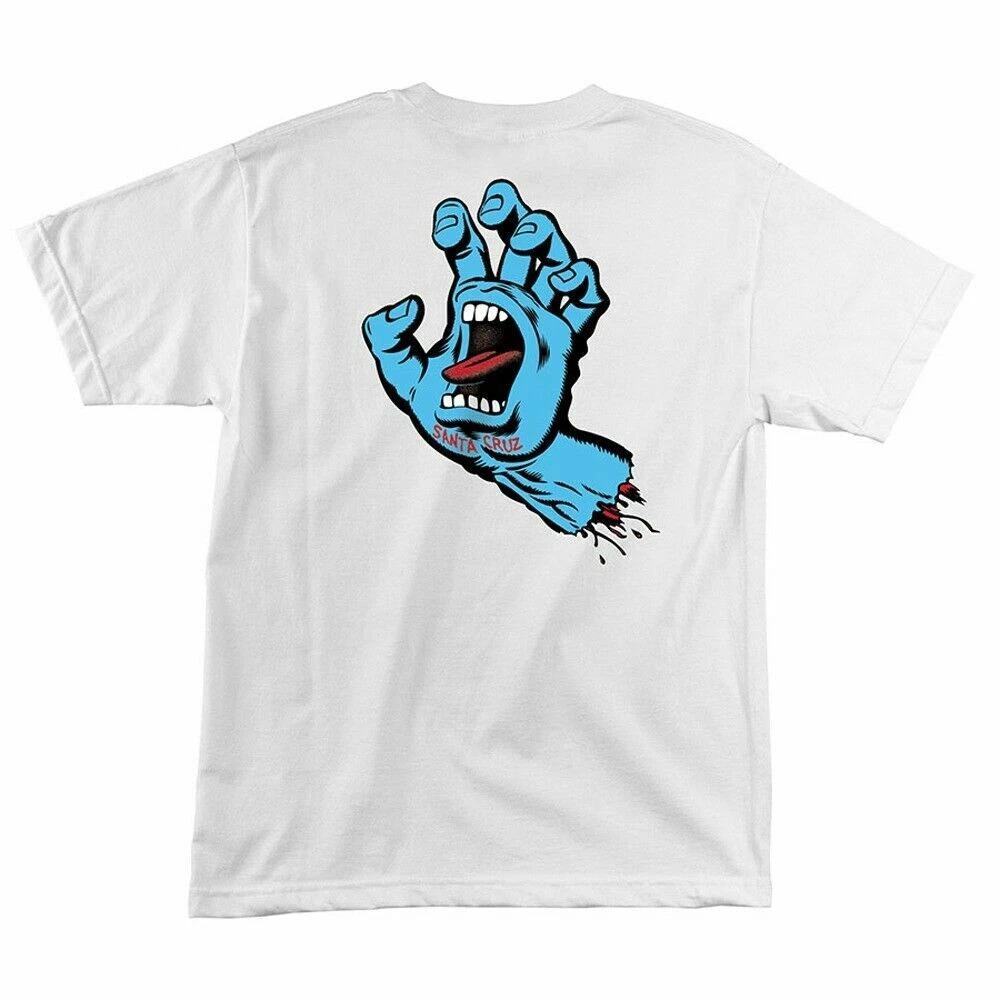 Santa Cruz SCREAMING HAND Skateboard T Shirt WHITE XXXXL