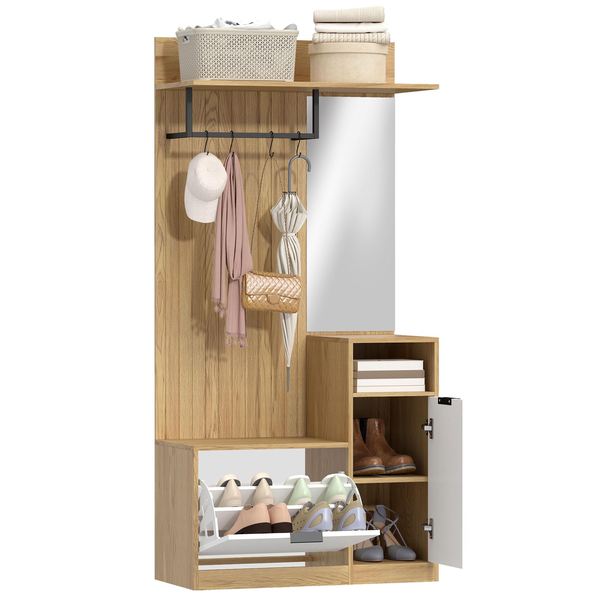 6-in-1 Entryway Furniture, Hallway Coat Rack