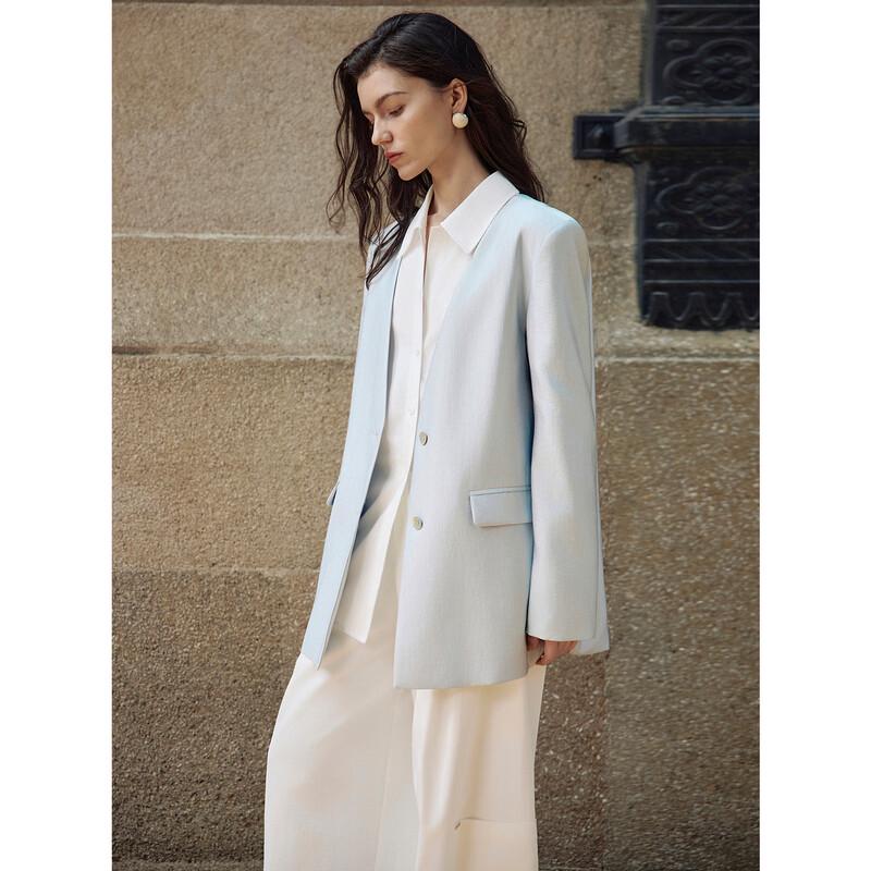 ELLE French Style V-Neck Oversized Blazer for Women S