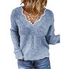 2025 Women's V-neck Knit Pullover Sweater - Cute, Multiple Colors, In Stock