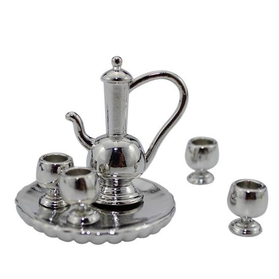 1:12 Cești în miniatură lucioasă Farfurie ceainic Set de ceai Model de simulare Accesorii pentru păpuși