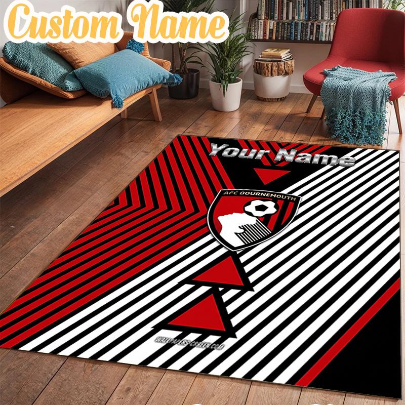 Custom Name AFC Bournemouth Rug Office Rug Chair Mat Non Slip Carpet Rugs for Bedrooms Dining Room Living Room Home Decor gifts