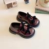 Children Leather Shoes Spring New Princess Shoes for Girls Wine Red Versatile Kids Fashion Wedding Party Mary Jane Shoes Glossy