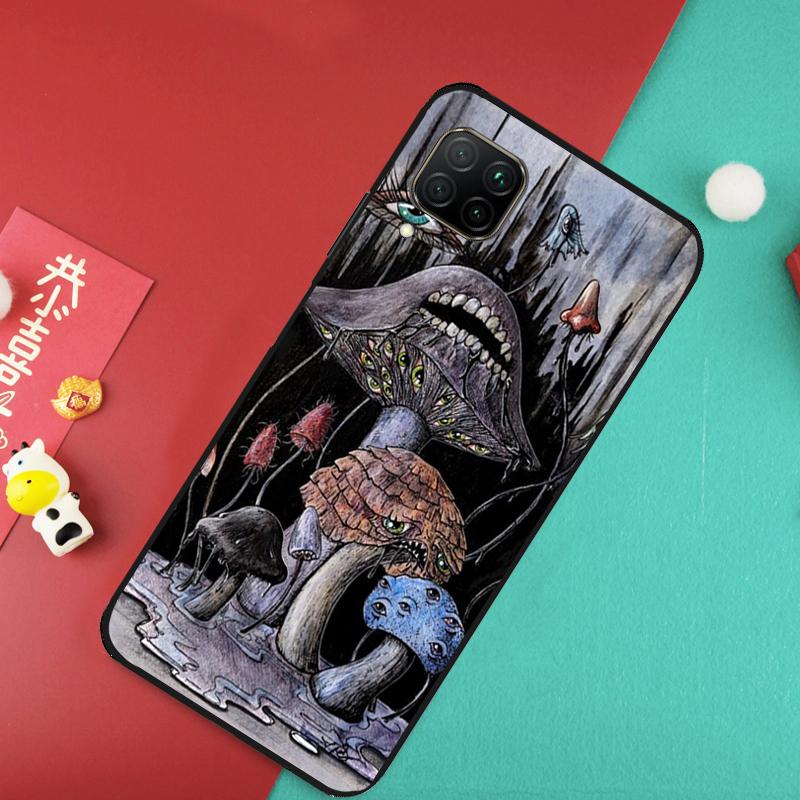 Weird Trippy Mushroom Case For Huawei Nova Y91 Y61 Y60 Y70 Y90 Nova 9 SE 10 11i 8i 3i P20 P30 Pro P40 Lite Cover