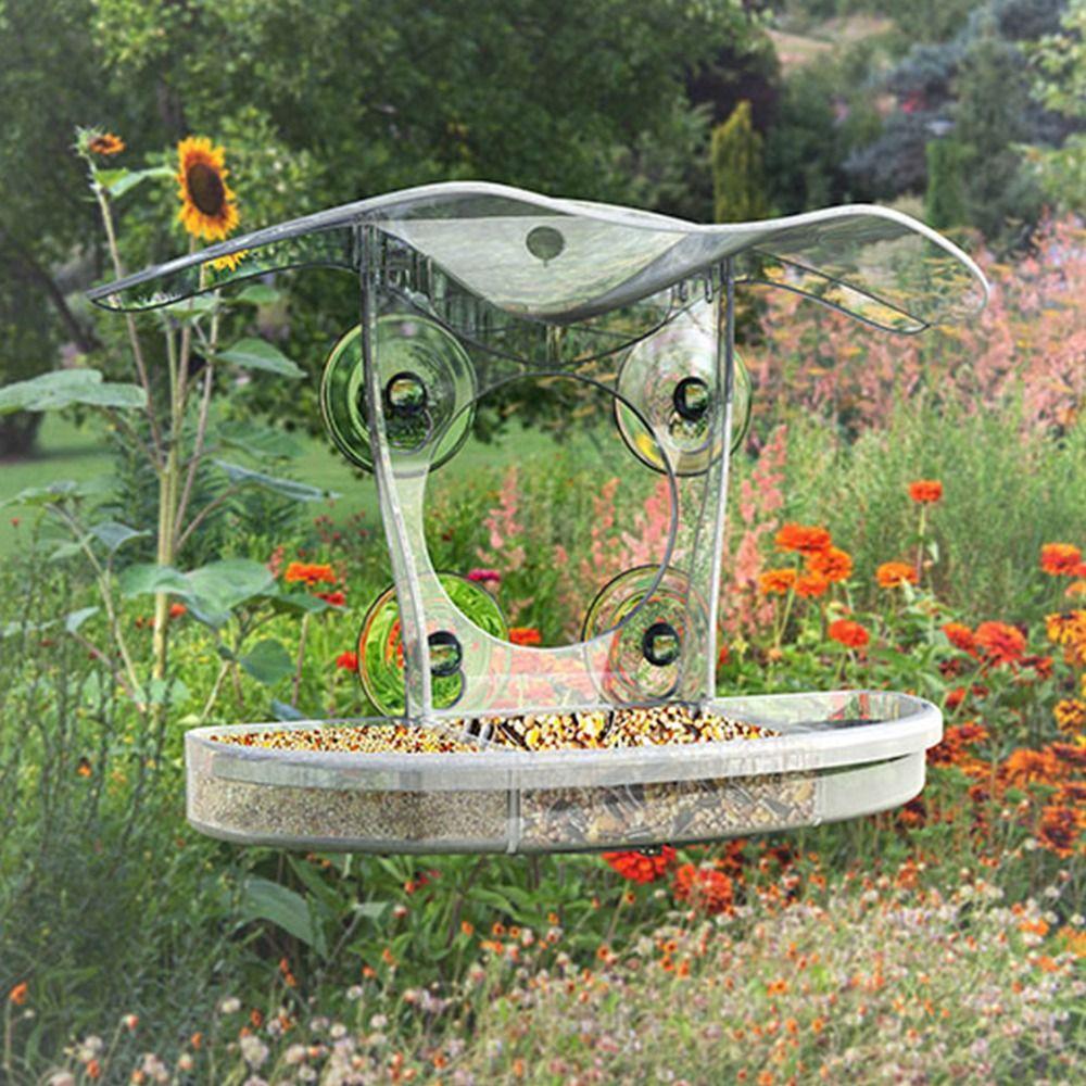 Transparent Wild Bird Feeders Strong Suction Cup Bird Food Container  Bird Watching