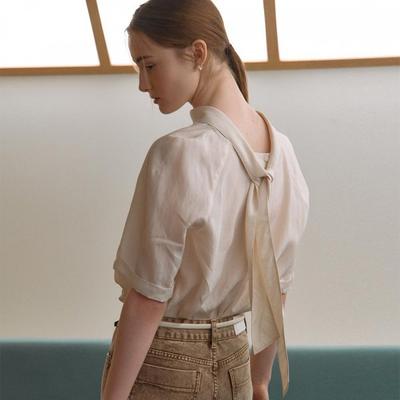 On On High Neck Back Tie Blouse New5xb311