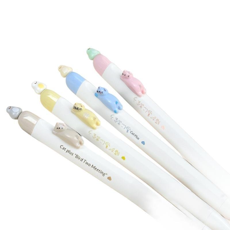 Cute 3D Cat Magnetic Levitation Gel Pen,0.5mm Retractable Ballpoint Pen for School Office Stationery & Kids Gift