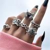 23Pcs Vintage Punk Skull Snake Rings Set Gothic Animal Claw Skeleton Hip Hop Rock Party Gift Jewelry For Women Men