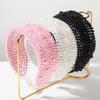 Parelversierde Hoofdband Elegante Witte Roze Zwarte Haarband Luxe Bruiloft Bruids Haarband Gaas Omwikkeld Verfijnde Hoofddeksel