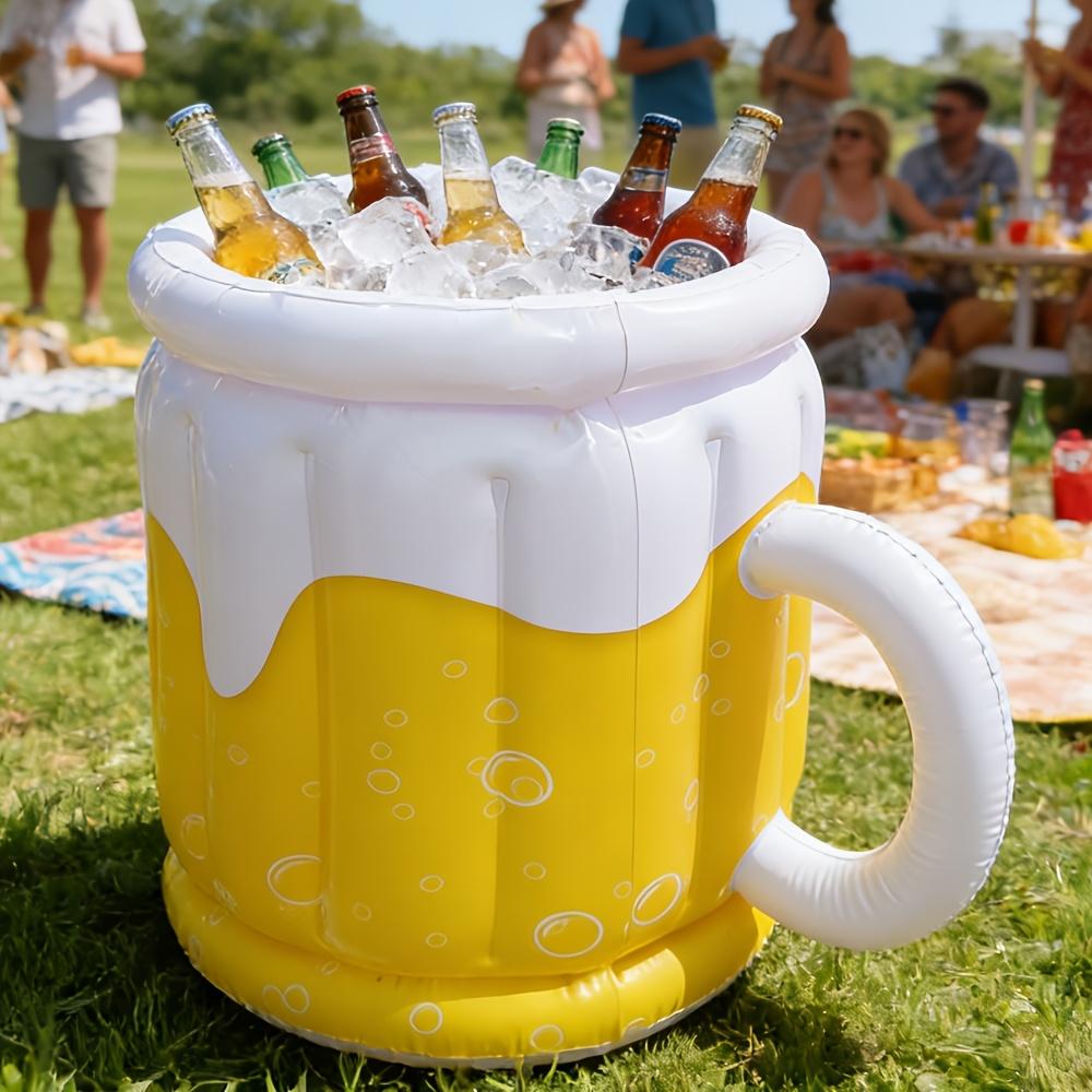 Copo de Cerveja Inflável Festa Refrescador de Bebidas + 1 Bomba de Ar Grande, Caixa Refrigeradora de Bebidas de Cerveja Balde de Gelo, Especialmente Adequado para Reuniões