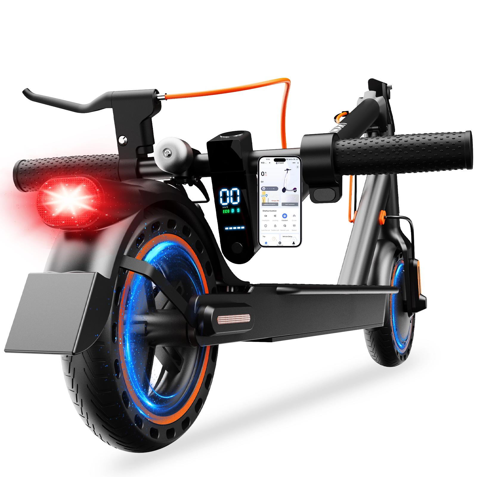 Elektrischer Roller für Erwachsene 350W 30km Reichweite Faltbar Leicht Anti-Diebstahl APP Entsperrung 36V 7.8Ah Akku Waben-Vollgummireifen T3-350W