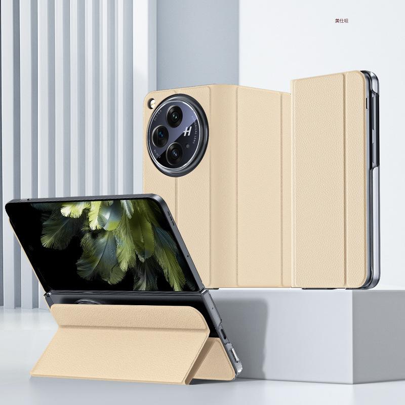 Applicable Oppofindn3 Mobile Phone Case Folding All-inclusive Anti-drop Flip FindN3 Business Internet Celebrity Men and Women Leather Case