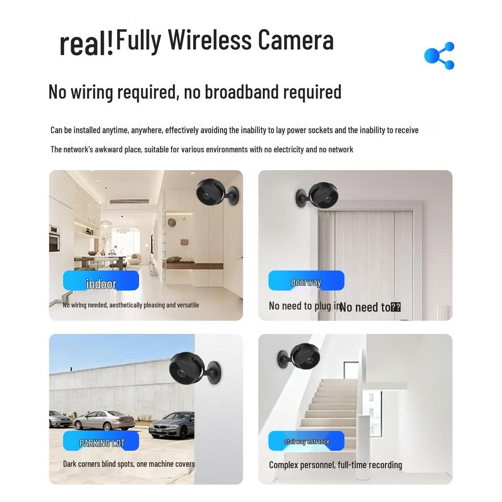 Wireless Magnetic Mount Home Security Camera with Night Vision