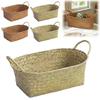 Portable Handwoven Rattan Basket Desktop Storage Tool Food Plate Gifts Woven Desktop Storage Box