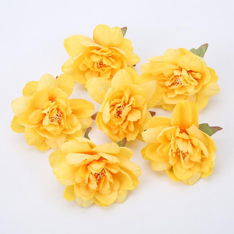 5Pcs Artificial Flowers 7.5cm Fake Flowers Heads for Home Room Dceor Garden Wedding Marriage Decoration Garland Gifts Accessory